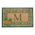 Geo Crafts Geo Crafts G316 Pineapple 30 18 x 30 in. Creel Pineapple Scroll Monogrammed Mat G316 PINEAPPLE 30